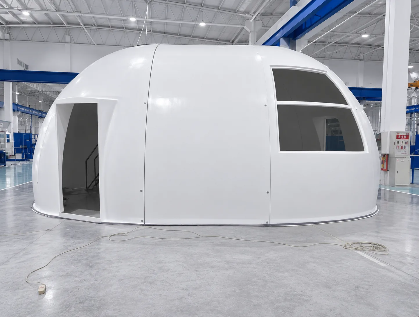 The longer profile of a MarsDome Oblong, with a side window and rounded end.