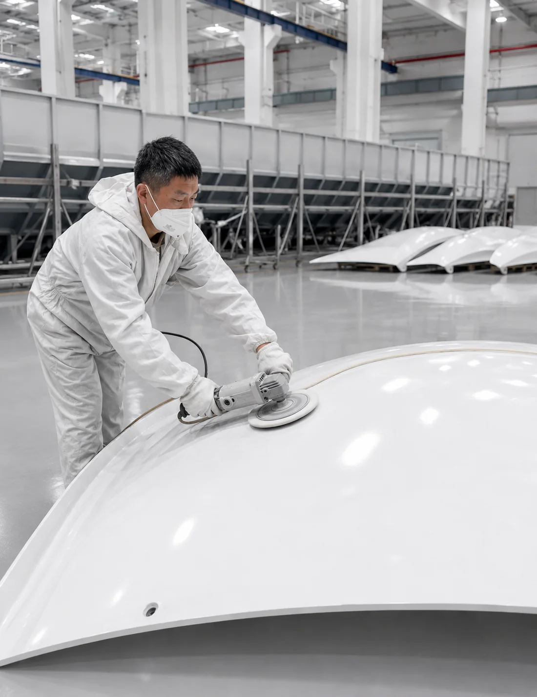 Polishing the dome panel
