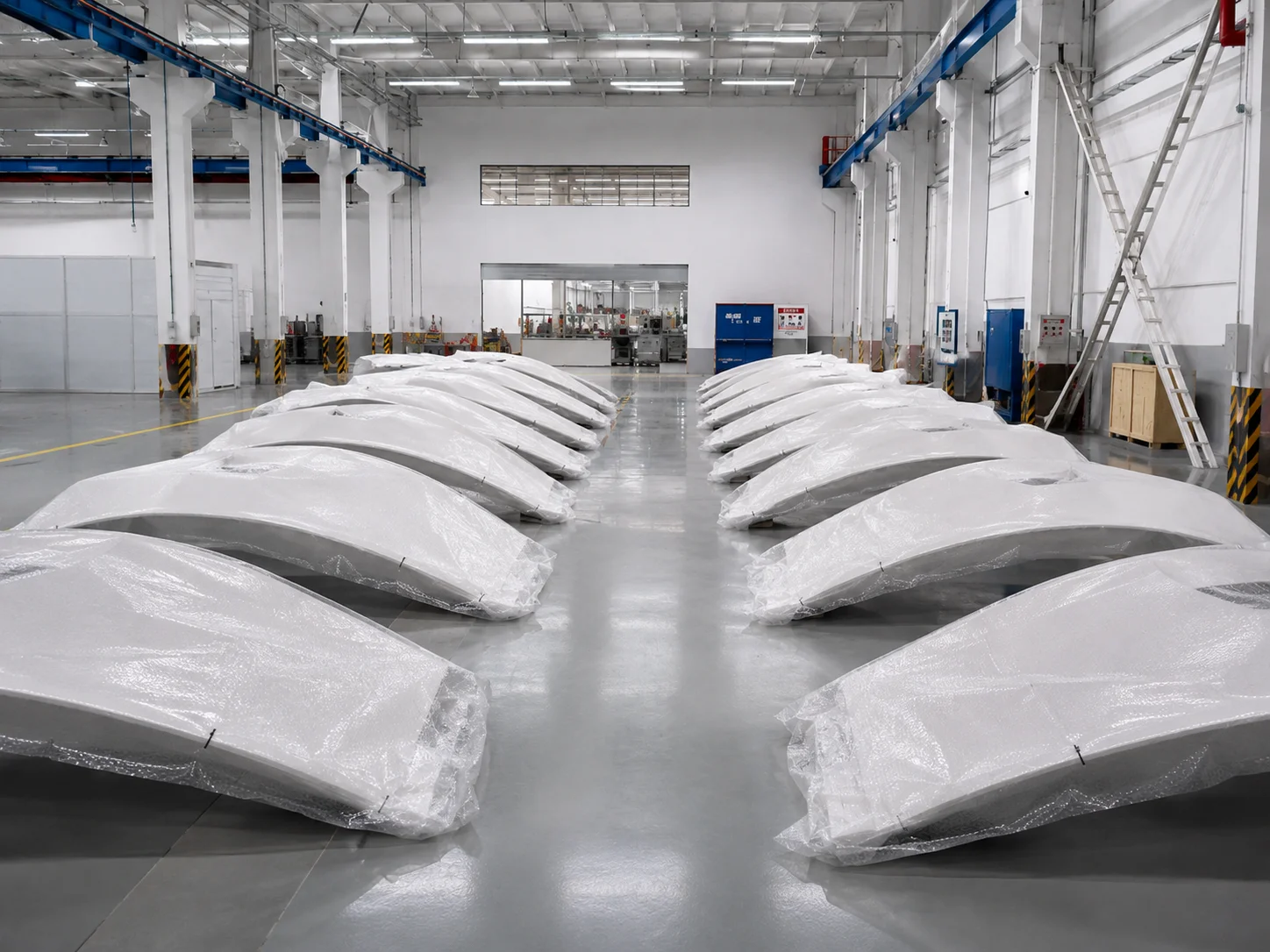 Packed panels ready for shipping